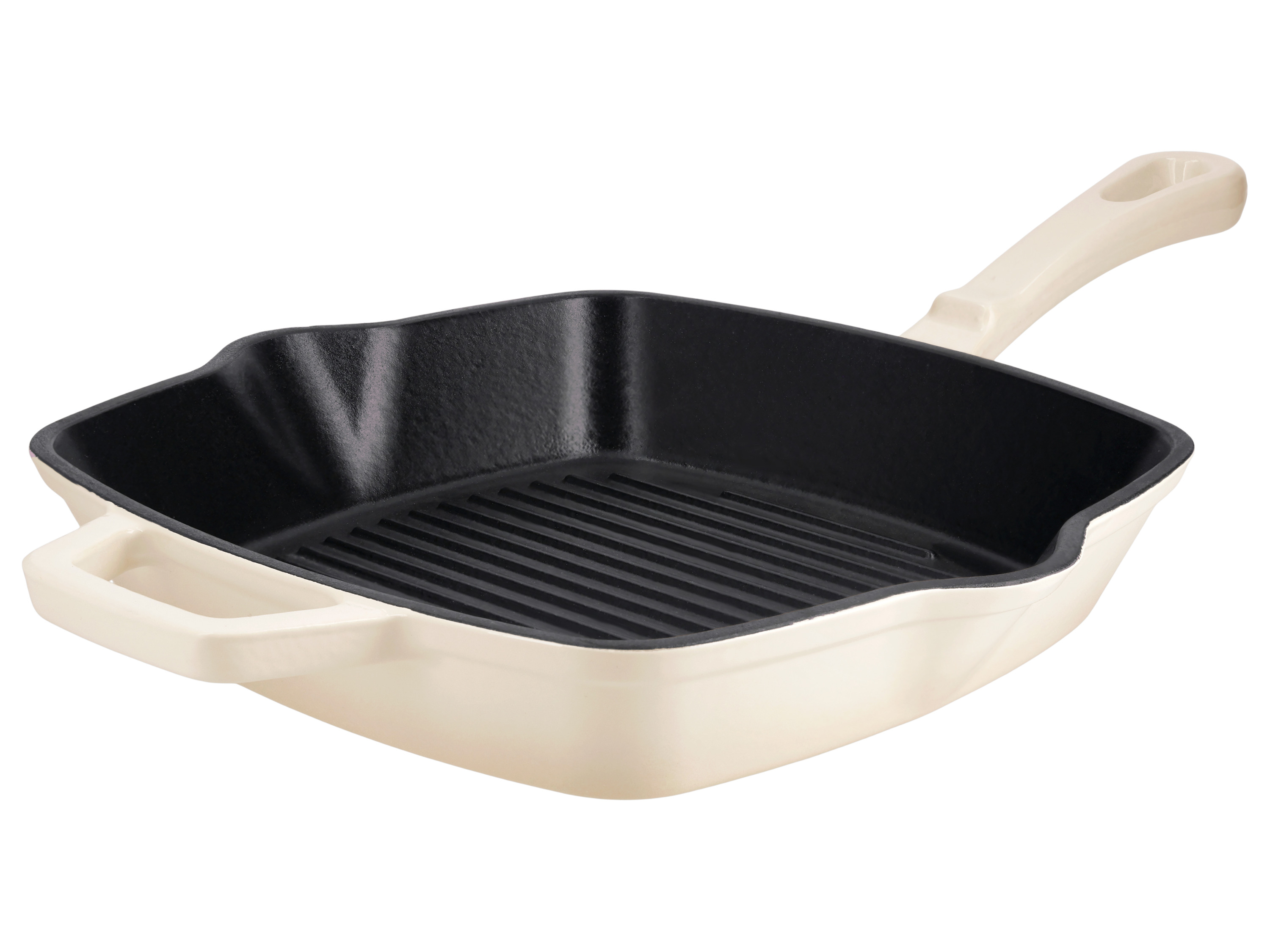 SILVERCREST Gietijzeren grillpan of koekenpan (Vierkant, Crème)