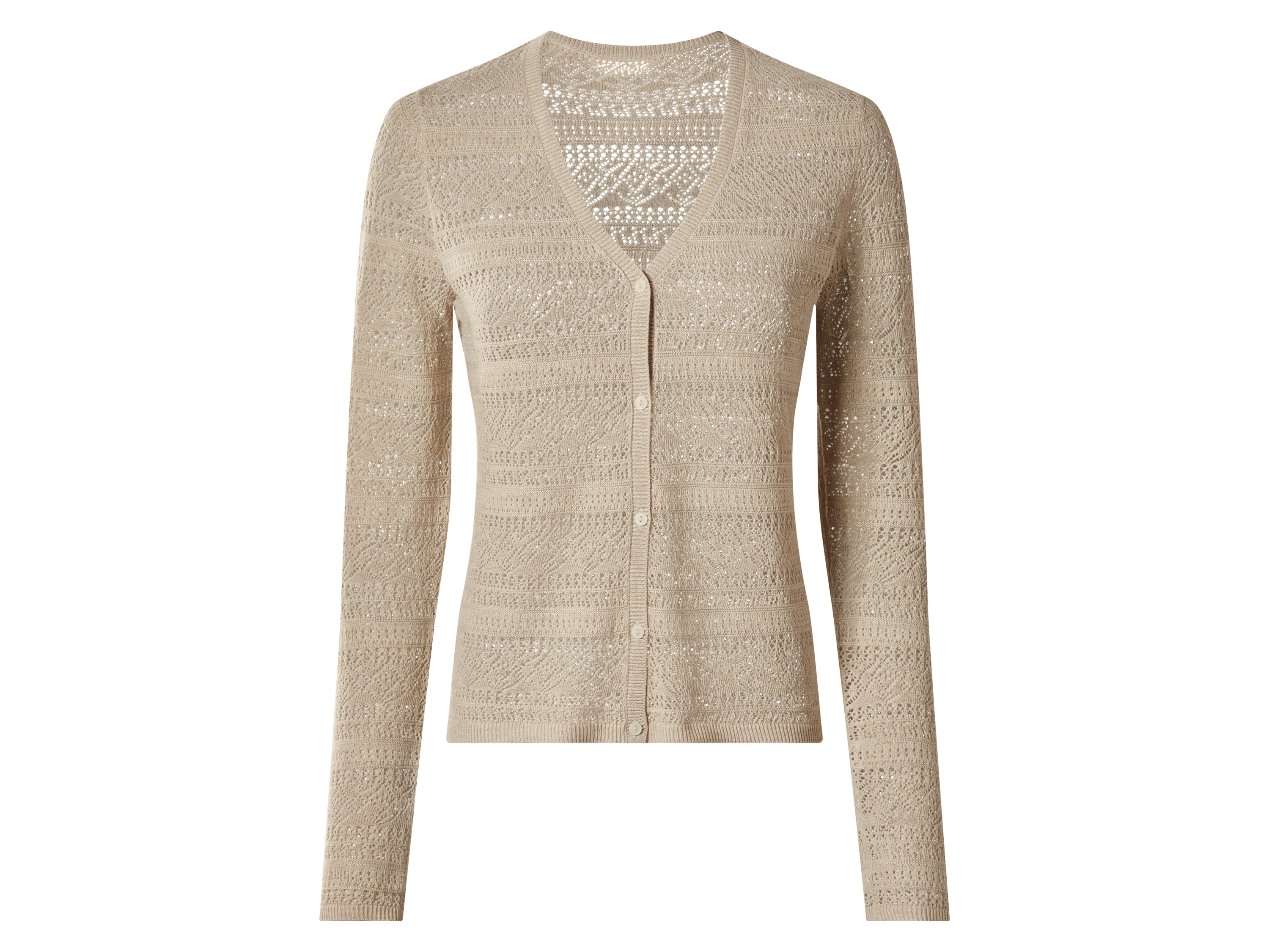 ESMARA Dames vest met linnen (Beige, M (40/42))