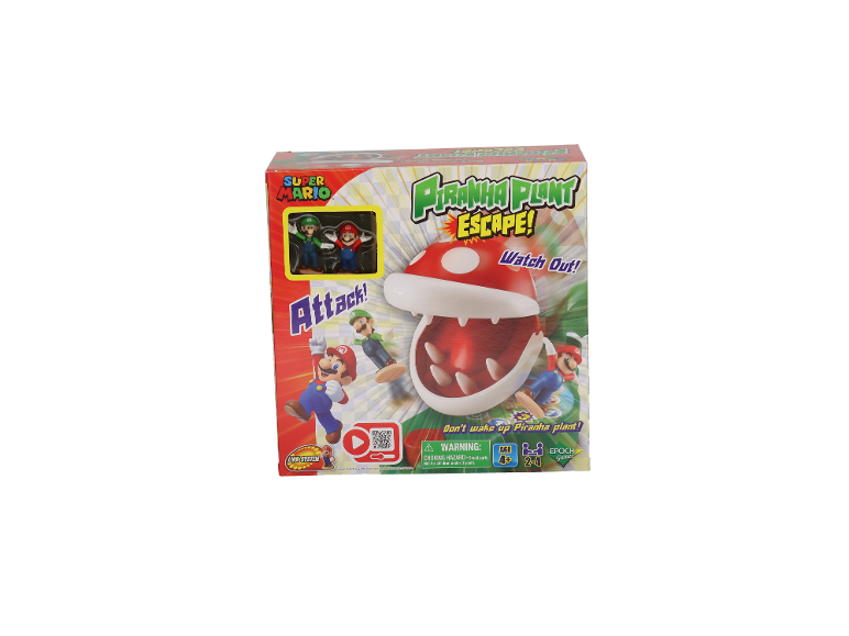 Bordspel met Mario- en Luigi-figuren die ontsnappen aan een Piranha-plant.