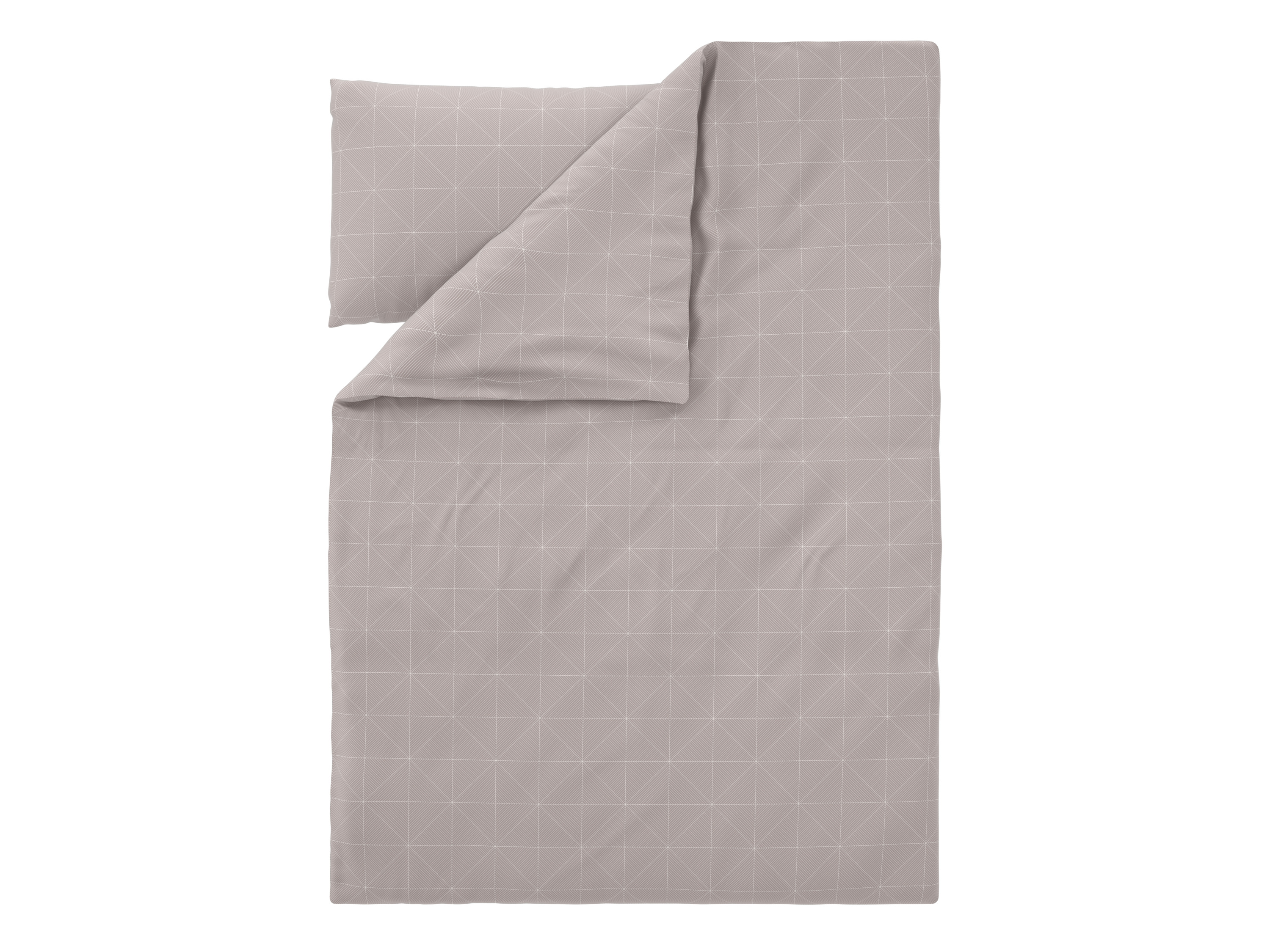 LIVARNO Satijnen dekbedovertrek 140 x 200 cm (Geometrisch/beige)