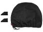 Zwarte beschermhoes met trekkoord en twee driehoekige kussentjes