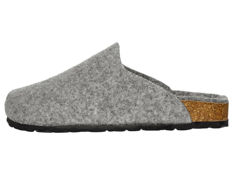 Grijze vilten pantoffels met kurkzool