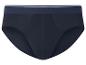 Donkerblauwe herenslip met witte strepen op de tailleband.