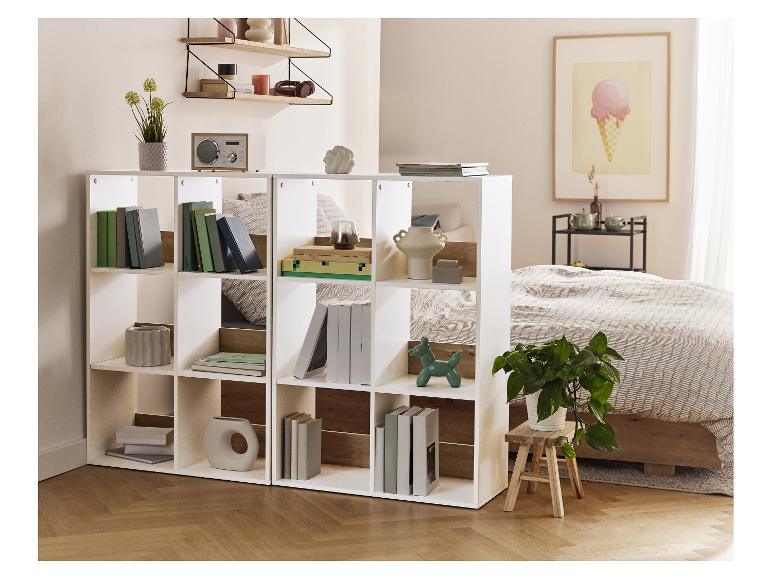 LIVARNO® Liverpool-rek met 6 vakken in een moderne slaapkamer.