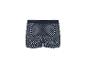 Herenboxershorts met geometrisch patroon in marineblauw en wit.