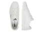 Witte sneakers met veters, bovenaanzicht en zijaanzicht, met tekst