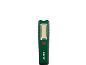 Groene en zwarte werklamp met een helder LED-paneel en een rode aan/uit-knop.
