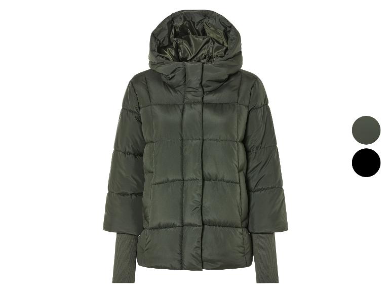 Groene gewatteerde jas met capuchon