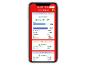 Smartphonescherm met batterij-, start- en laadtestresultaten met percentages en metingen.