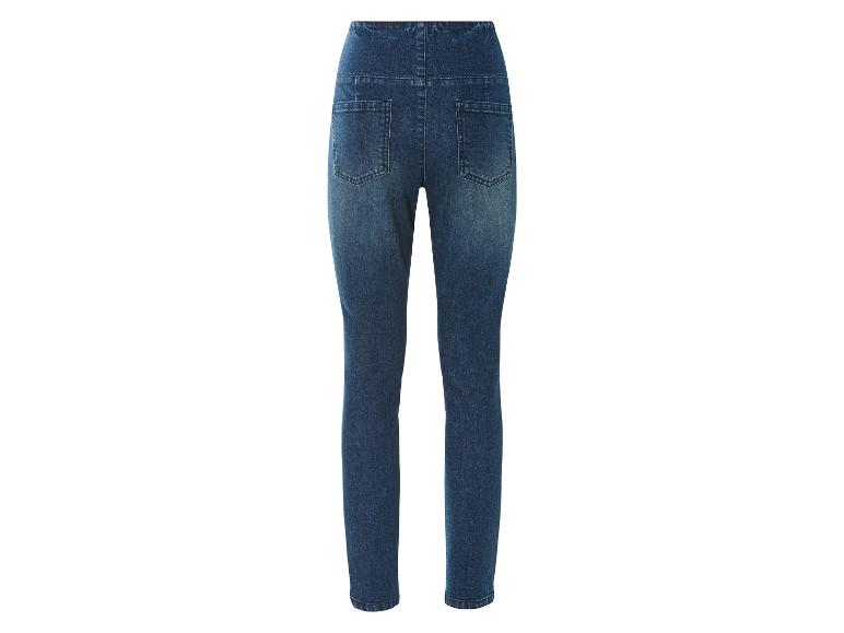 Donkerblauwe skinny jeans voor dames.