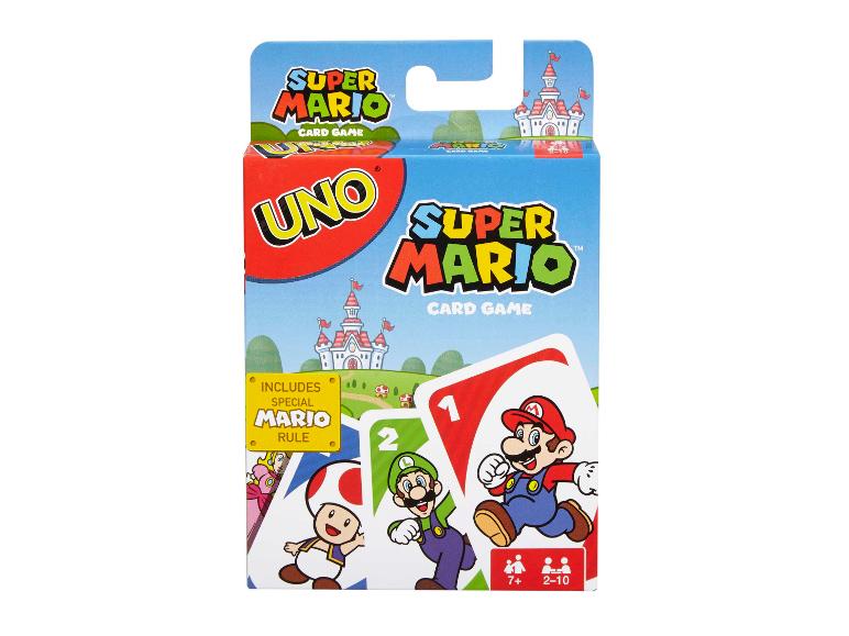 Super Mario themakaartspel met personages zoals Mario, Luigi, Toad en Princess Peach.