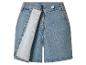 Lichtblauwe denim shorts met rits- en knoopsluiting.