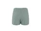 Dames shorts in mintkleur met ruches, achteraanzicht.