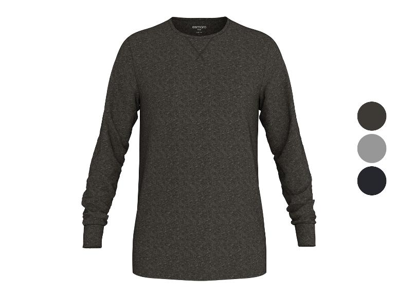 Heren T-shirt met lange mouwen in donkergrijs gemêleerd, met kleuropties.