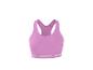 Roze sportbeha met racerback en merklogo op de onderband.