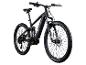 Zwarte full-suspension e-mountainbike op een witte achtergrond