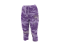 Paarse capri sportlegging voor dames met patroon en trekkoord.