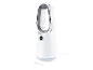 Witte bladeless ventilator met digitaal display en afstandsbediening.