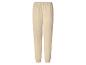 Beige joggingbroek met elastische tailleband en geribde boorden.