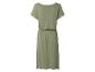 Casual kaki midi jurk voor dames met korte mouwen en elastische taille.