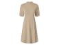 Beige jurk met korte mouwen en opstaande kraag