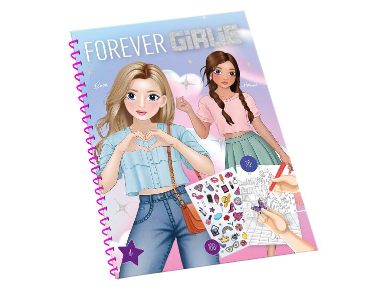 Forever Girlie tekenboek met twee meisjes, stickers en kleurboek.