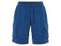 Blauwe cargo shorts van sweatstof.