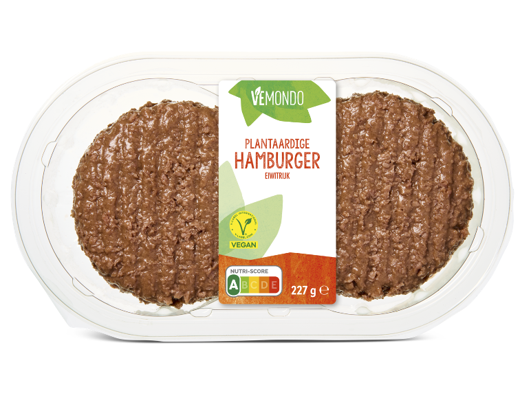 Vemondo plantaardige hamburgers, verpakking van 227g