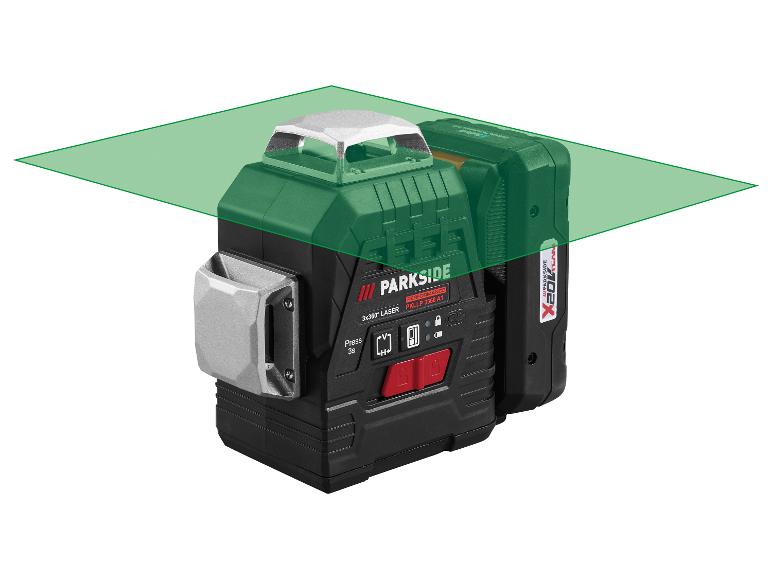 Parkside 3x360° rotatielaser met X20V Team accu.