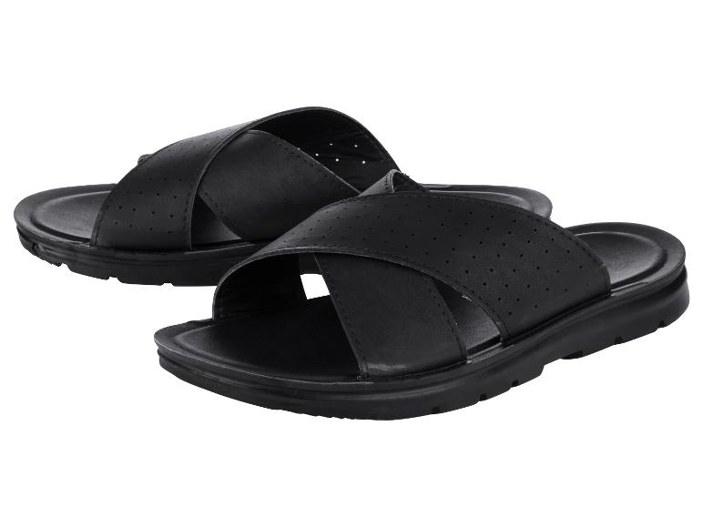 Zwarte sandalen met gekruiste banden, casual stijl.