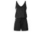 Zwarte dames jumpsuit met korte broek en V-hals