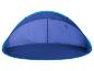 Blauwe strandtent: compacte en makkelijk op te zetten zonnescherm.