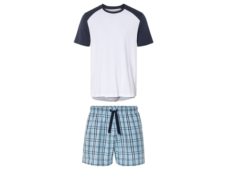 Heren pyjama (XL (56-58), Wit-blauw)