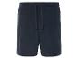 Donkerblauwe jogging shorts met trekkoord.