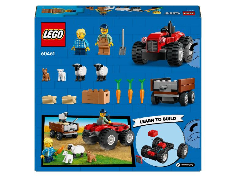 LEGO City Boerderijtractor set met minifiguren, dieren en accessoires.