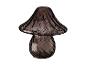 Decoratieve paddenstoel van geribbeld, donkerbruin glas
