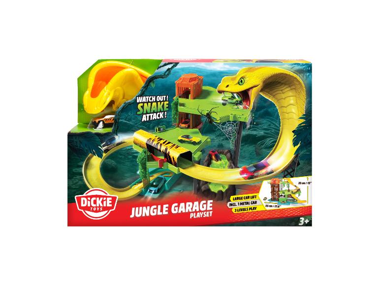 Dickie Toys Jungle Garage speelset met slangen aanval en autolift.