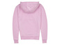 Een roze hoodie met lange mouwen.