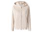 Beige hoodie met rits.
