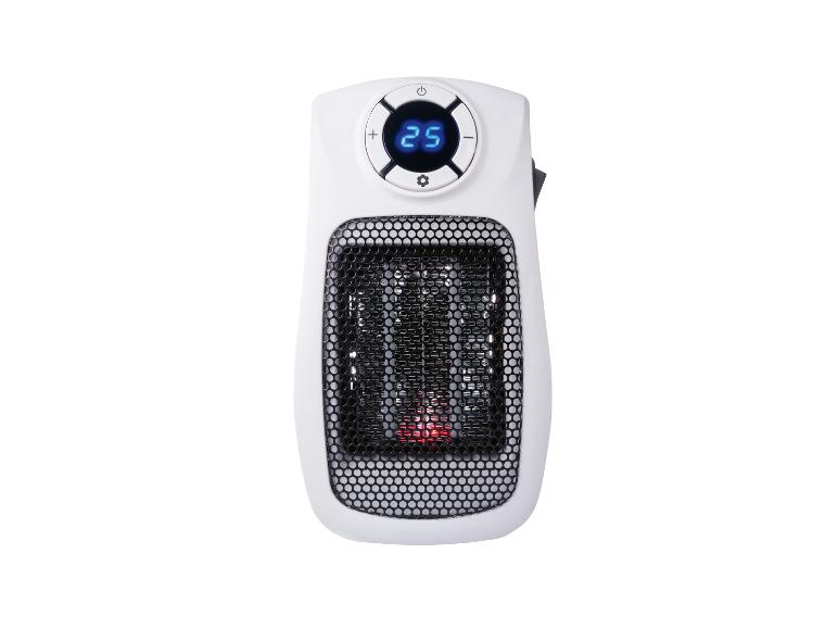 Witte draagbare elektrische kachel met digitaal display
