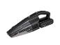 Zwarte draadloze kruimelzuiger met transparant stofreservoir en 24V 2.5Ah accu.