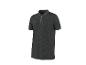 Donkergrijs heren poloshirt met korte mouwen en kraag.