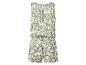 Groen-wit mouwloos jumpsuit met bloemenprint en elastische taille.