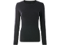 Zwart T-shirt met lange mouwen en ronde hals.