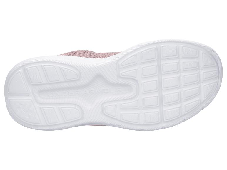 Witte zool van een Under Armour sportschoen, met profiel en logo.