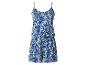 Dames jumpsuit met blauw en wit bladpatroon