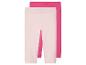 Twee paar meisjes leggings in roze en lichtroze.