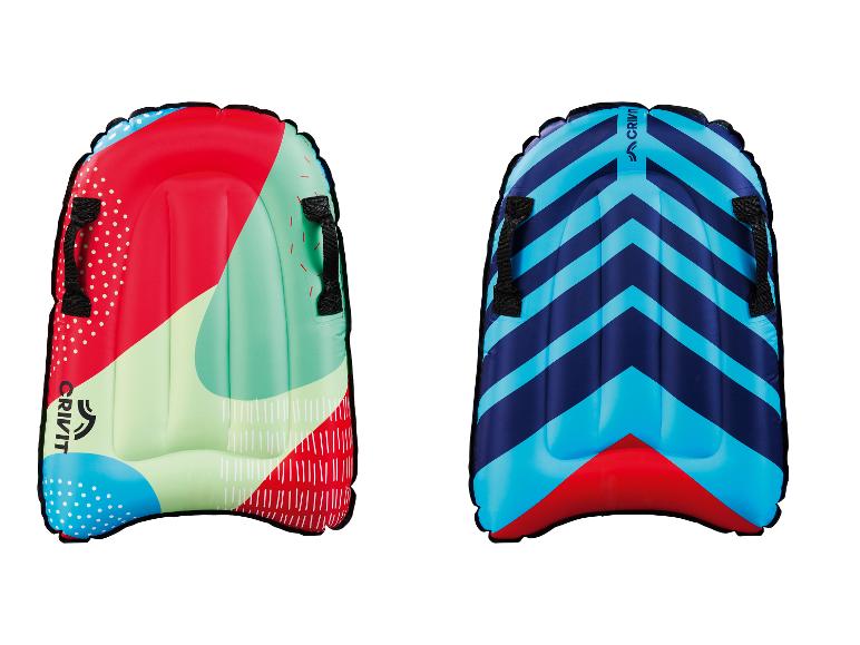 Twee opblaasbare drijvers Crivit: geometrische en chevronpatronen.