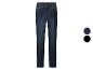 Donkerblauwe skinny jeans met twee kleurstalen, donkerblauw en zwart.