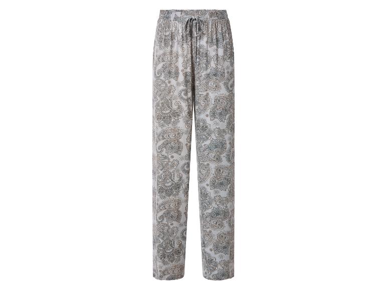 Dames pyjamabroek met grijs en beige paisleyprint